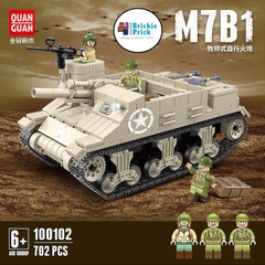 Non - Lego Army/ Quân sự- Xe Tăng WW2 M7B1 -Đồ chơi lắp ráp - Brickie Prick