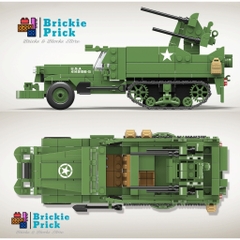 Non - Lego Army- WW2 XE BỌC THÉP M16 - Đồ chơi lắp rắp - Brickie Prick