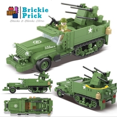 Non - Lego Army- WW2 XE BỌC THÉP M16 - Đồ chơi lắp rắp - Brickie Prick