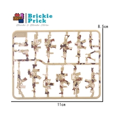 Non - Lego Army - Phụ Kiện Vỉ Súng SWAT Vàng Cát - Đồ Chơi Lắp Ráp- Brickie Prick