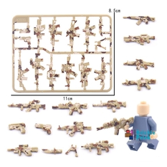 Non - Lego Army - Phụ Kiện Vỉ Súng SWAT Vàng Cát - Đồ Chơi Lắp Ráp- Brickie Prick