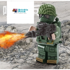 Đồ Chơi Lắp Ráp Army Mô Hình Nhân Vật Minifigure WW2 Súng Phun Lửa Flamethrower Quân Đội Các Nước