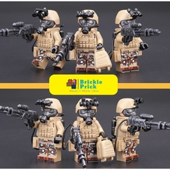 (Set 6 con cao cấp) Đồ Chơi Lắp Ráp Mô Hình Army Quân Đội Lính Phun Lửa Flamethrower Cao Cấp (full set)