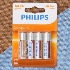 Pin AA 4 viên Zinc Carbon Philips R6L4B
