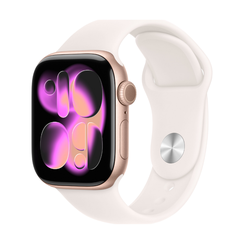 Apple Watch Series 11 (GPS + Cellular) Vỏ Nhôm Vàng Hồng 42mm, Dây Thể Thao Màu Hồng Nhạt