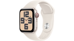 Apple Watch SE (3rd Generation) 40mm GPS + Cellular (LTE), vỏ nhôm màu Starlight (Starlight Aluminum Case), dây cao su màu Trắng (Starlight Sport Band / White Sport Band)