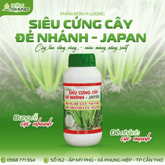 HẬU GIANG - Phân bón vi lượng SIÊU CỨNG CÂY ĐẺ NHÁNH JAPAN 500ML - Zn 15.000 ppm + CaO 11%w/v + MgO 10.000 ppm + Bo 150 ppm - Giúp cây trồng phát triển đồng đều, cứng cáp và đẻ nhánh vượt trội