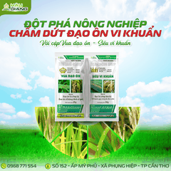 HẬU GIANG - Thuốc trừ bệnh VUA ĐẠO ÔN SIÊU VI KHUẨN 55GR - Tricyclazole 400g/kg + Isoprothiolane 400g/kg + Kasugamycin 6%w/w - Phòng trị đạo ôn lá, đạo ôn cổ bông, bạc lá, cháy bìa lá