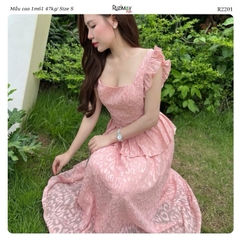 R2200 Đầm Maxi Cổ Tim Mềm Tay Bèo Dáng Dài Ruzimay Flora Peplum