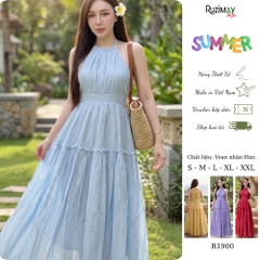 Đầm maxi cổ yếm Ruzimay Style R1900 dáng dài xòe