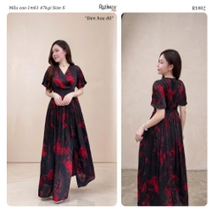 Đầm Maxi Voan Hoa Cổ V Tay Cánh Tiên Xẻ Tà Ruzimay R1800 – Dáng Dài Nữ Tính Đi Biển Dự Tiệc