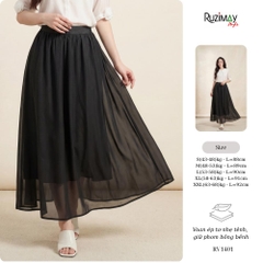 Chân váy voan nữ Ruzimay RV1401 dài 95cm dáng xòe mềm thanh lịch