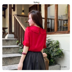 Áo sơ mi nữ Ruzimay RA1400 cổ sen bèo tay lỡ mềm mại thanh lịch