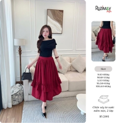 Chân váy nữ Ruzimay RV2000 xòe dài bèo tầng mềm mại thanh lịch