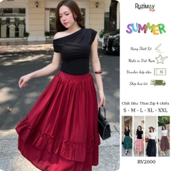 Chân váy nữ Ruzimay RV2000 xòe dài bèo tầng mềm mại thanh lịch