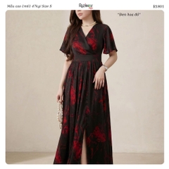 Đầm Maxi Voan Hoa Cổ V Tay Cánh Tiên Xẻ Tà Ruzimay R1800 – Dáng Dài Nữ Tính Đi Biển Dự Tiệc