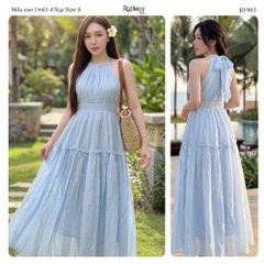 Đầm maxi cổ yếm Ruzimay Style R1900 dáng dài xòe