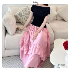 Chân váy nữ Ruzimay RV2000 xòe dài bèo tầng mềm mại thanh lịch