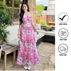 Đầm maxi cup ngực dáng xòe R0201