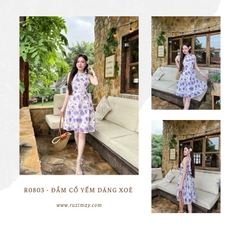 Đầm maxi cổ yếm họa tiết hoa R0800