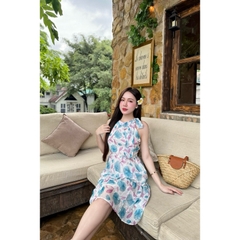 Đầm maxi cổ yếm họa tiết hoa R0800