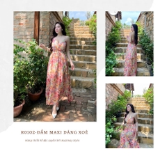 Đầm maxi dáng dài xòe R0100