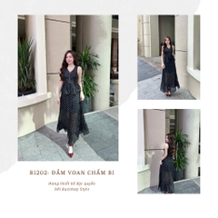 Đầm maxi chấm bi voan R1200