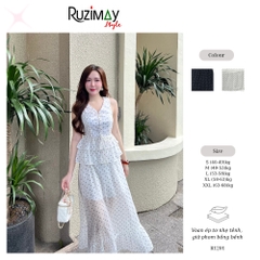 Đầm maxi chấm bi voan R1200