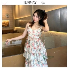 Đầm maxi dáng dài xếp tầng R0400
