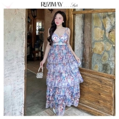 Đầm maxi dáng dài xếp tầng R0400