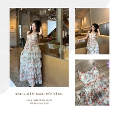 Đầm maxi dáng dài xếp tầng R0400
