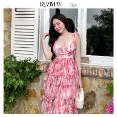Đầm maxi dáng dài xếp tầng R0400