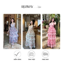 Đầm maxi dáng dài xếp tầng R0400