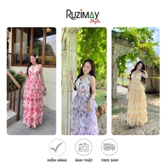 Đầm maxi xếp tầng dáng dài R0300