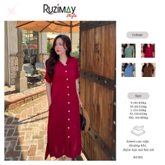 Đầm Linen Ruzimay Style Dáng Sơ Mi Dài R1300