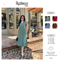 Đầm Linen Ruzimay Style Dáng Sơ Mi Dài R1300