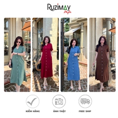 Đầm Linen Ruzimay Style Dáng Sơ Mi Dài R1300