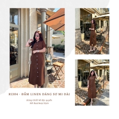 Đầm Linen Ruzimay Style Dáng Sơ Mi Dài R1300