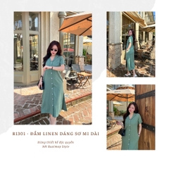 Đầm Linen Ruzimay Style Dáng Sơ Mi Dài R1300
