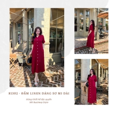 Đầm Linen Ruzimay Style Dáng Sơ Mi Dài R1300