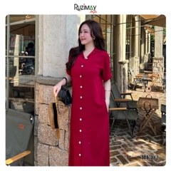 Đầm Linen Ruzimay Style Dáng Sơ Mi Dài R1300