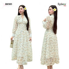 Đầm Maxi Ruzimay Dáng Dài Cổ Khuy Bèo R1000