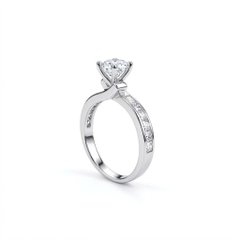 Nhẫn bạc 925 Luna Jewelry Đá Moissanite 5.5mm đai mềm mại đính đá