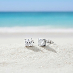 Khuyên tai bạc 925 Luna Jewelry Đá CZ 3mm basic Luna Jewelry