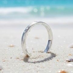Nhẫn bạc 925 Luna Jewelry unisex hiệu ứng mắt mèo 3mm