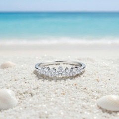 Nhẫn bạc 925 vương miện đính đá nhỏ Luna Jewelry