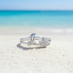 Nhẫn bạc 925 Luna Jewelry trăng sao