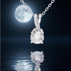 Mặt dây chuyền bạc 925 Đá CZ móc đôi đính đá Luna Jewelry