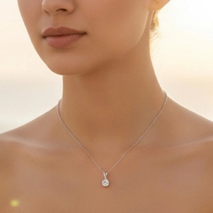 Mặt dây chuyền bạc 925 Đá CZ móc đôi đính đá Luna Jewelry