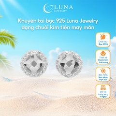 Khuyên tai bạc 925 Luna Jewelry dạng chuôi kim tiền may mắn